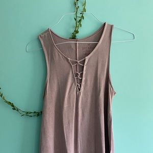 Light Pink Flowy Criss Crossed Tank top